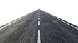 © UDOY - Straight asphalt road disappearing into the distance isolated on white background, concept of future, journey, and progress