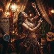 © Irina - Woman performing a belly dance in a vibrant ethnic setting