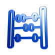 © Design With AI - Glossy blue 3d abacus with a metallic finish isolated on a black background, for education and, historical mathematics concepts