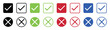 © BD STOCK STUDIO - Check tick mark icon set. check box icon with right and wrong buttons and yes or no checkmark icons in green tick box and red cross. vector illustration.