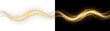 © muhammadHafeez - Glowing golden wave of light motion trails with shimmering particle sparkles and elegant curves isolated on transparent background