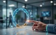 © fakhar - Digital project management lifecycle interface being controlled by professional businessman touching a glowing holographic screen inside modern corporate office environment