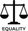 © MSTFARHANAAFRIN - Black law balance scale concept with typography text for legal courtroom ethics integrity or human rights advocacy
