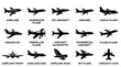 © Irtiko - Collection of black vector airplane silhouettes for modern graphic design projects