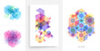 © Login - Set of overlapping elements with transparent hexagons. Abstract geometric design. Transparent colored figures. Template for poster, flyer, banner or cover. Vector illustration.