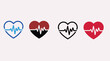© Sanjida Akter Rani - Heartbeat pulse line inside heart icon set for cardiology medical health check concept vector illustration design