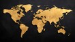 © Lubos Chlubny - Golden world map on black background showing continents