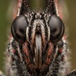 ©  DT Macro Ecology - Extreme macro frontal portrait of a butterfly head showing coiled proboscis