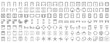 © JIm Studio - Door and window icon set with floorplan architecture symbols, blueprint construction elements, interior design details and line vector illustration collection