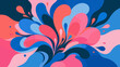 © Valentyna - Vibrant abstract splash of pink and blue organic shapes