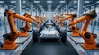 © Panuwat - Automated robot assembly line installing an EV car battery on an undercarriage platform.