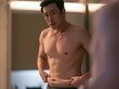 © AI-HAL8 - 鏡に映る自分のお腹の脂肪をつまむ男性
