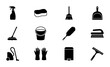 © Anik - Cleaning Supplies Icons Set, Household Chores Vector Graphics, Janitorial Tools Collection, Home Maintenance Symbols