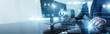 © CyberFrame - Service technician working on computer providing technical support. IT specialist troubleshooting software issues and hardware errors to assist remote clients with efficient digital solutions.