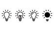 © NAHID - Light bulb idea icon collection with glowing outline symbols for innovation energy and creative vector concepts