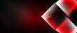 © antishock - Abstract red design dominates dark background. Glossy shapes create dynamic visual effect, suggesting depth, energy, modern aesthetic.