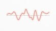 © Saepul - Red Glowing Waveform Heart Rate Pulse Line Graphic on White Background for Medical and Sound Concepts