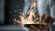 © delvin std - Digital rocket launch from handheld device