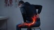 © Shah - Man suffering from severe sciatic nerve pain and lower back discomfort in medical office