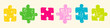 © Marina - Puzzle pieces colorful crayon scribble texture set. Jigsaw doodle chalk art