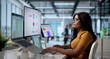© Andrey Popov - Young Woman Examines Compliance Dashboard On Laptop