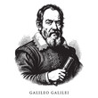 © triana - Galileo Galilei Portrait with Telescope Vintage Engraving Style