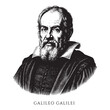 © triana - Galileo Galilei Astronomer Portrait Vintage Engraving Style