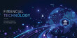 © Sakileahamed - Abstract Blue Technology Background with Binary Code, Glowing Digital Network, Futuristic Energy and Cosmic Light Design