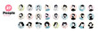 © PureSolution - People avatars. Set of modern design vector illustrations for social media, user profile, website and app design and development.