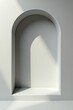 © Leonardo - Marco tipo ventana empotrado en la superficie, profundidad con sombras suaves, estética editorial minimalista