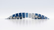 © ilham - 3D abstract blue bridge of blocks on white. Ideal for business, tech, architecture, growth, connection, and data visualization projects