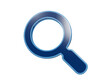 © Mdsamim - Polished blue 3d magnifying glass icon represents search optimization and research tools.