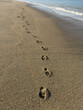 © RooM The Agency - Close-up of footprints on a sandy beach along the shoreline, Indonesia