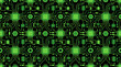 © fahad - Seamless Green Circuit Board Pattern with Microchips and Electronic Components on Black Background. Futuristic Digital Technology Vector Illustration for Hardware and Computing Design.