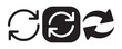 © MSTSADIYA - Refresh and sync symbols with circular arrows representing loop process update and data exchange set.