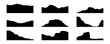 © Kavik - Black rock mountain landscape silhouette set