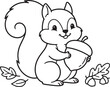 © NUR - Cute cartoon dog sitting on grass with butterfly nearby
