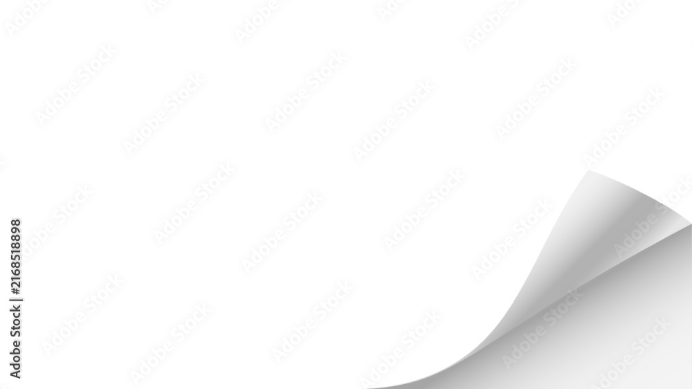 Vetor Paper curl corner background. Curled paper corner with realistic ...