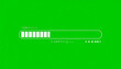 © fina - Minimalist loading bar animation with white progress indicator and dots on a vibrant green screen background for digital interfaces and web design