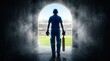 © Piya - Back view of a professional cricketer dressed in blue uniform, showing focus and determination before a big game.