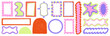 © klyaksun - Wavy frame borders set with scalloped edges and cute Y2K retro design. Vector set of playful color crayon borders for kid photos, text box, decorative graphics, retro style geometric collage elements