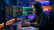 © Md - Young Woman Working on a Computer at Home, Productive Remote Work and Modern Lifestyle Concept