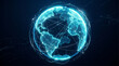 © Shamim - Glowing Cybernetic Planet Earth Globe with Global Data Connections