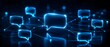 © Ridwan_DigitalGrid - Glowing blue digital speech bubbles connected in a cyber network representing social media communication online forums and global chat