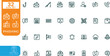© MdShakil - Editable line Vector illustration icon set. Contain icons related to phishing, scam, thief, cybercrime, password hacking, money theft, data leakage, and more. Editable stroke. Vector illustration on