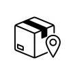 © Tareq Zamil - Delivery box with location pin line icon