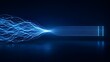 © MAMA Studio - Glowing blue digital network lines transitioning from chaos to order representing data processing and system simplification.