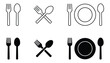 © Michir_Ali - Dining icon set with fork and spoon for restaurant menu design