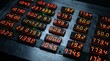 © misha - Electronic Numeric Data Display on Dark Surface Electronic numeric data array illuminated against a textured backdrop suitable for technology themes cyber concepts and digital analytics visuals