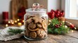 © munirahsamsudin - Festive Christmas Cookies in a Glass Jar with Holiday Decorations